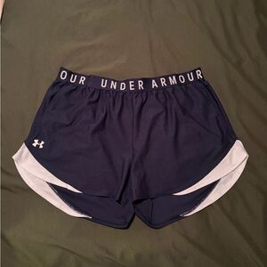 Under Armour Women's Athletic Shorts in Navy and White